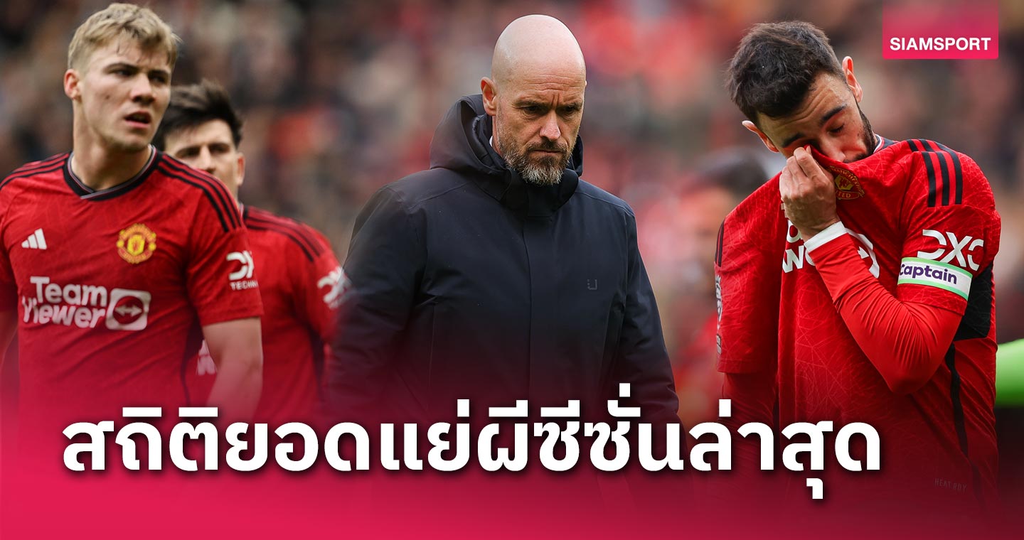 มีเยอะกว่านี้ไหม ? มัดรวมสถิติยอดแย่ แมนเชสเตอร์ ยูไนเต็ด ประจำฤดูกาล 2023/2024